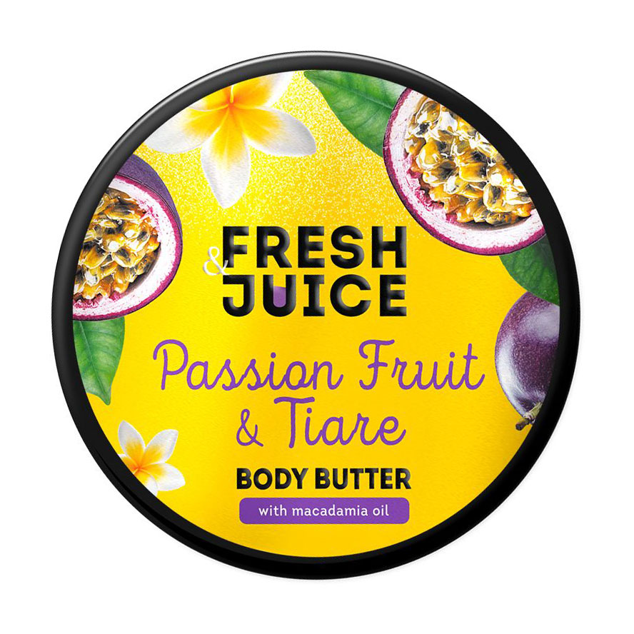 Крем-масло для тіла Fresh Juice Passion Fruit &amp; Tiare Body Butter з олією макадамії, 200 мл